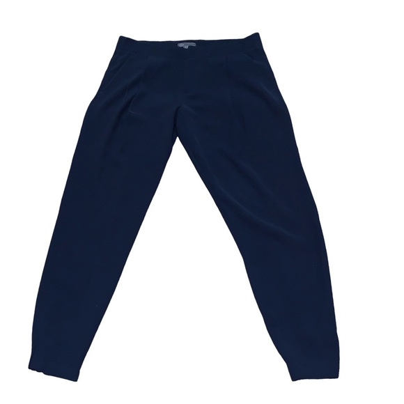 Vince Pants - VINCE Womens Sz 4 Navy Blue Joggers Pleated Trousers Elastic Hem  Pockets Career